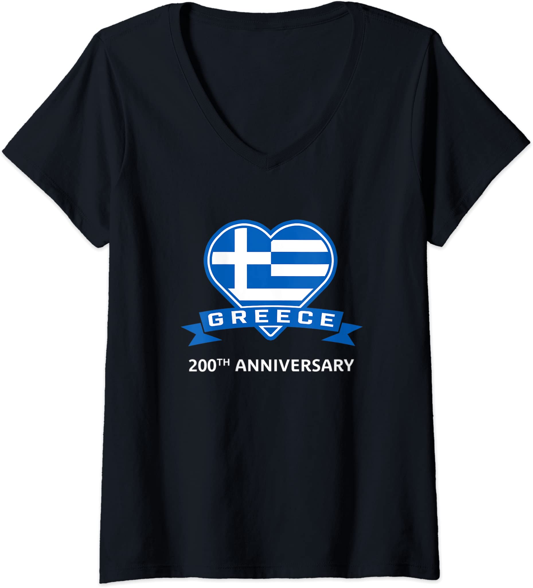 Womens Greece independence day Greek 200th Aniversary bicentennial V-Neck T-Shirt