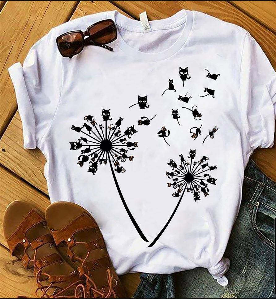 Black Cat Dandelion Gift Standard/Premium T-Shirt