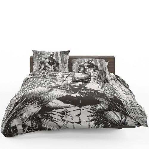 Batman Black  White Comic Art 3D Customized BeddingSets Duvet Cover Bedroom Sets