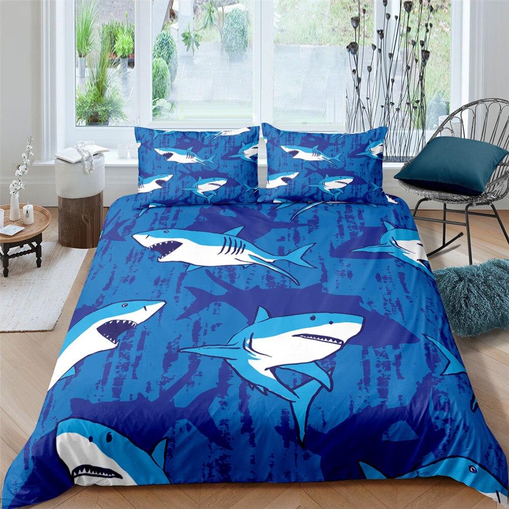 Shark Things 3 Pcs Quilted Comforter Set