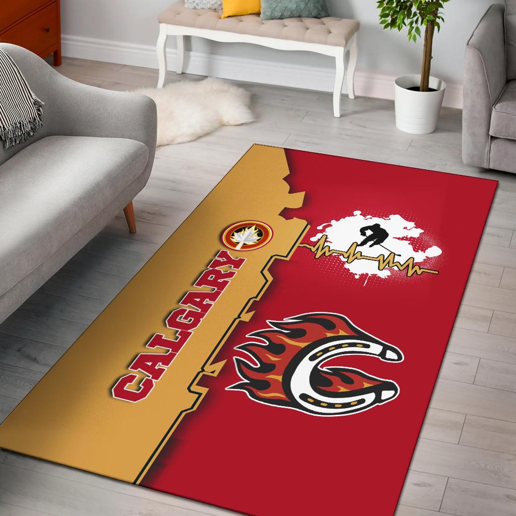 Calgary Flames Area Rug Hockey Special Jersey A31