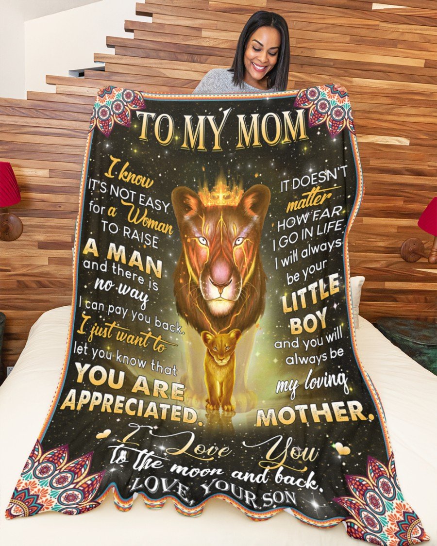 To My Mom It Doesn’t Matter How Far I Go In Life I Will Always Be Your Little Boy Blanket Mother s Day Gift, Mother s Day Gift From Son To Mom, Home Decor Bedding Couch Sofa Soft and Comfy Cozy