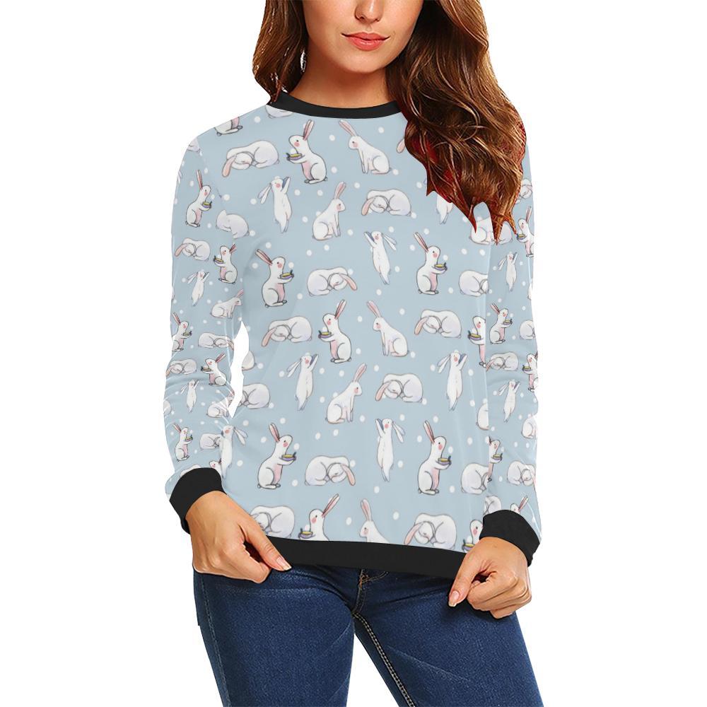 Rabbit Pattern Print Design Rb06 Women Long Sleeve Sweatshirt