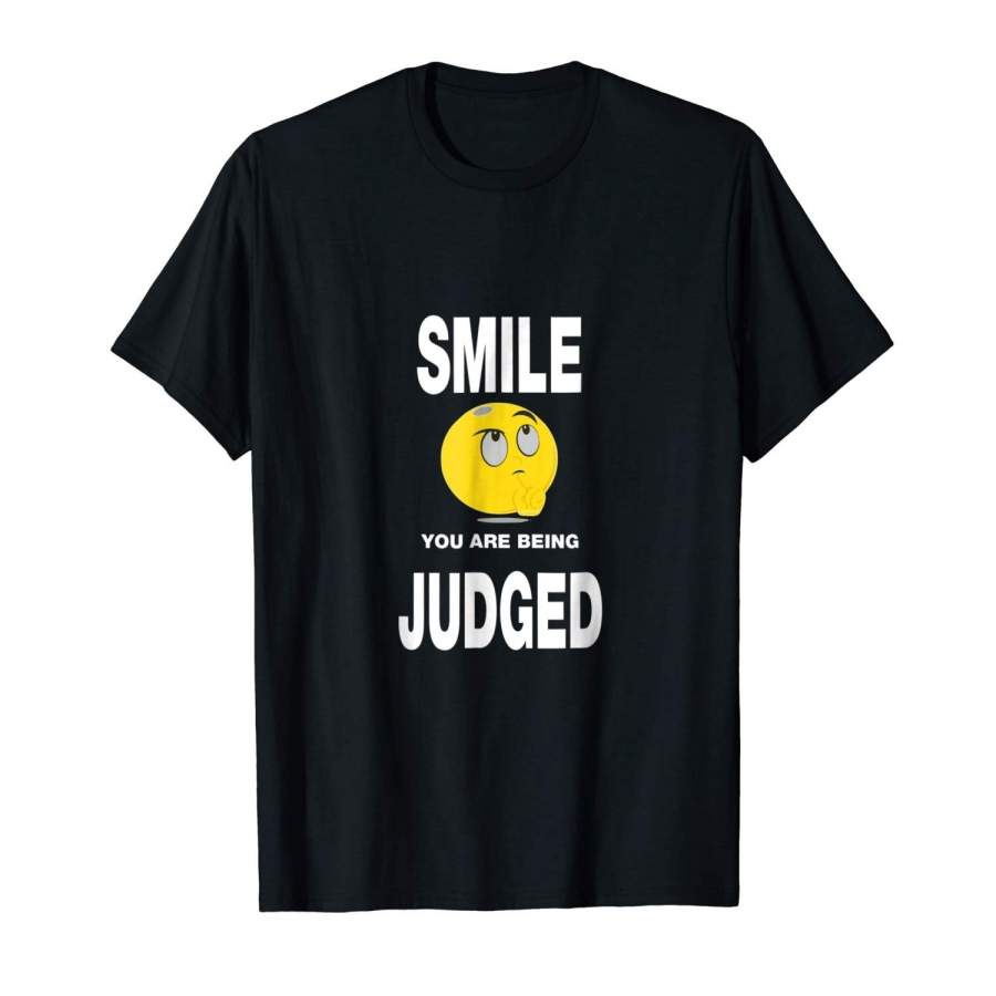 Smile You Are Being Judged Men’S Cotton T-Shirt Short Sleeve T-Shirt