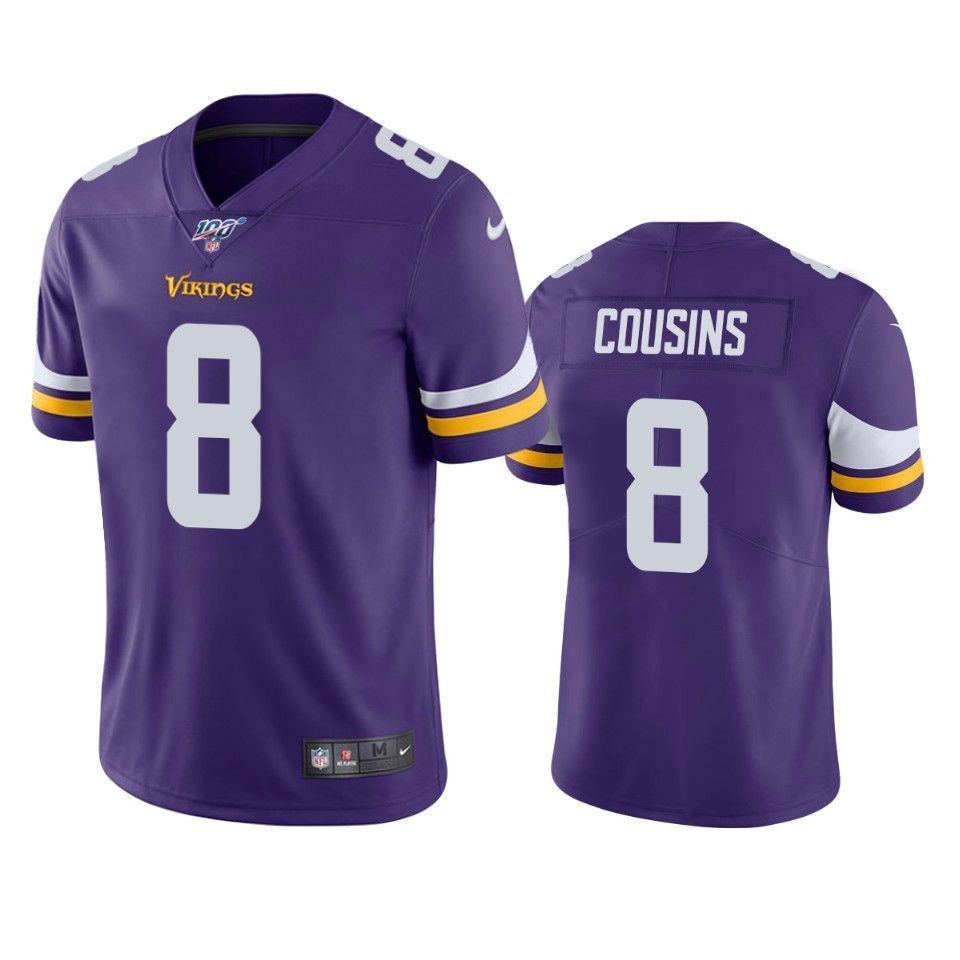 Minnesota Vikings Kirk Cousins Purple 100Th Season Vapor Limited 3D Jersey