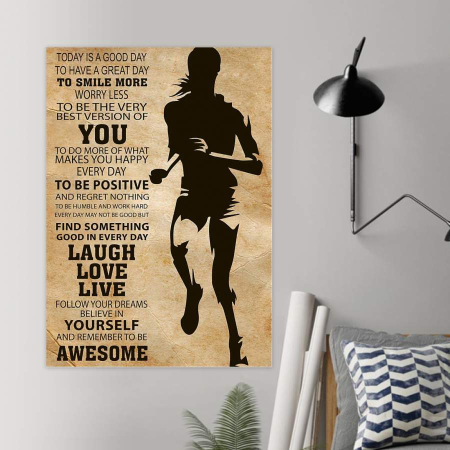 Running Today Is A Good Day Vintage Unique  Poster  Gift