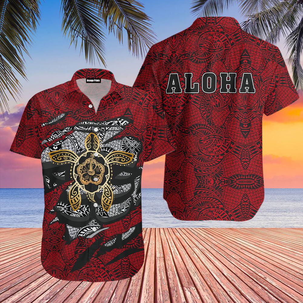 Aloha Turtle Hibiscus Hawaiian Shirt