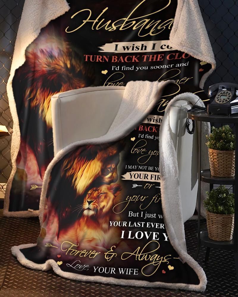 Teemodel I Wish I Could Wife To Husband Lion Blanket