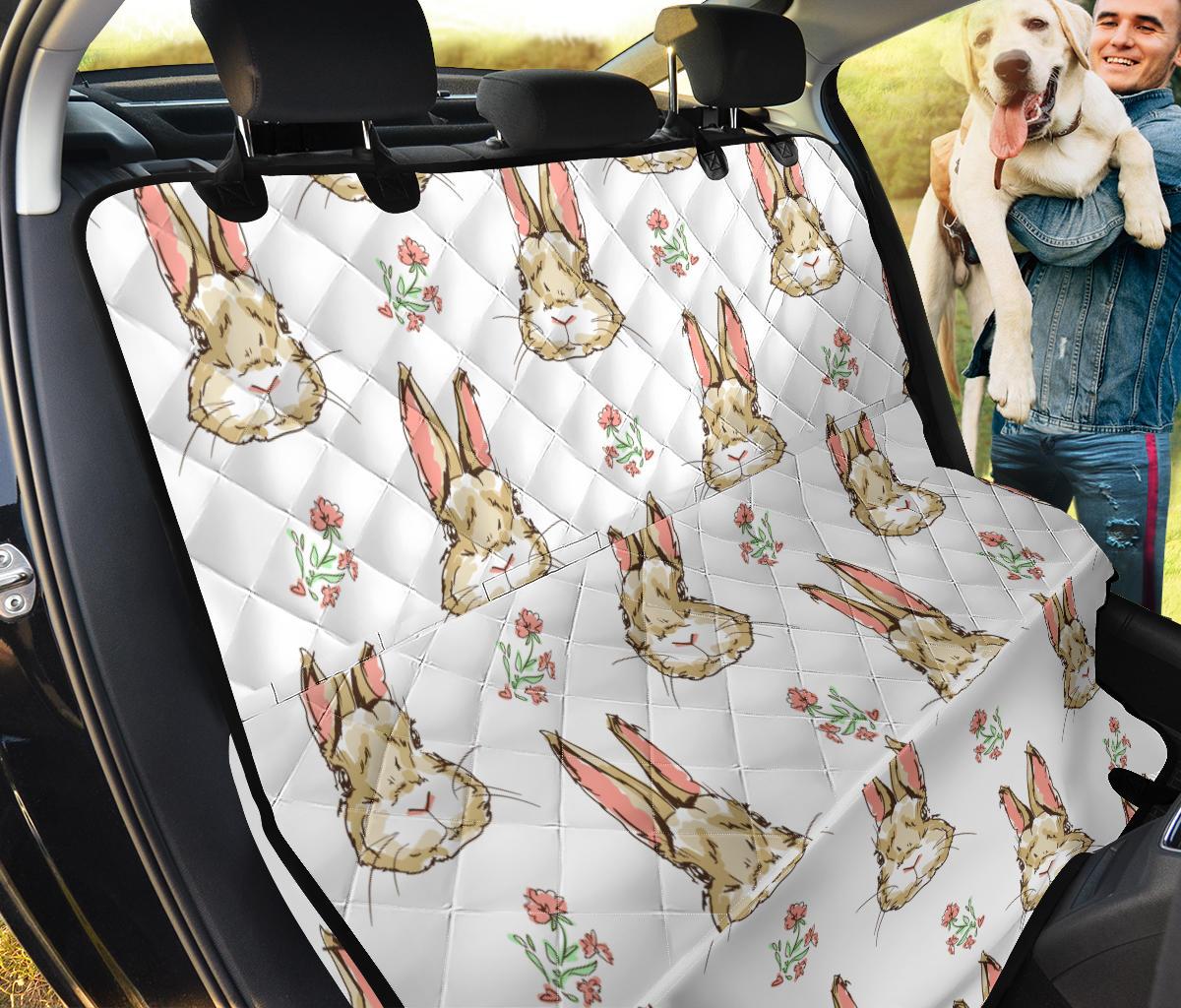 Rabbit Pattern Print Design Rb09 Rear Dog  Seat Cover