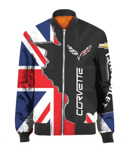 Bomber Jacket Chevrolet Corvette, Chevrolet 3D Spring Autumn, Mens Casual Jacket Kr37