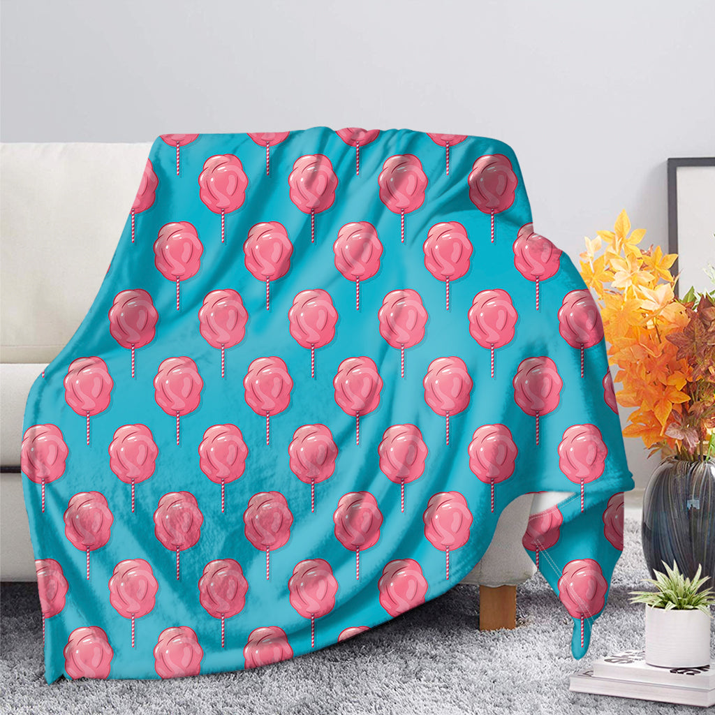 Pink And Blue Cotton Candy Pattern Print Blanket