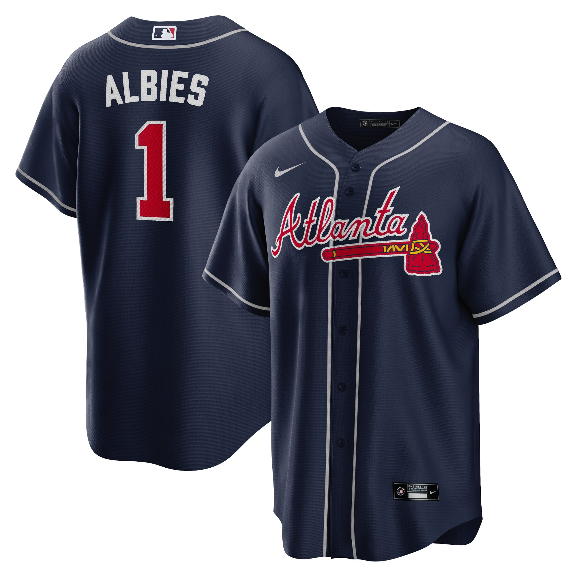 Ozzie Albies Atlanta Braves Alternate Replica Player Name Jersey – Navy