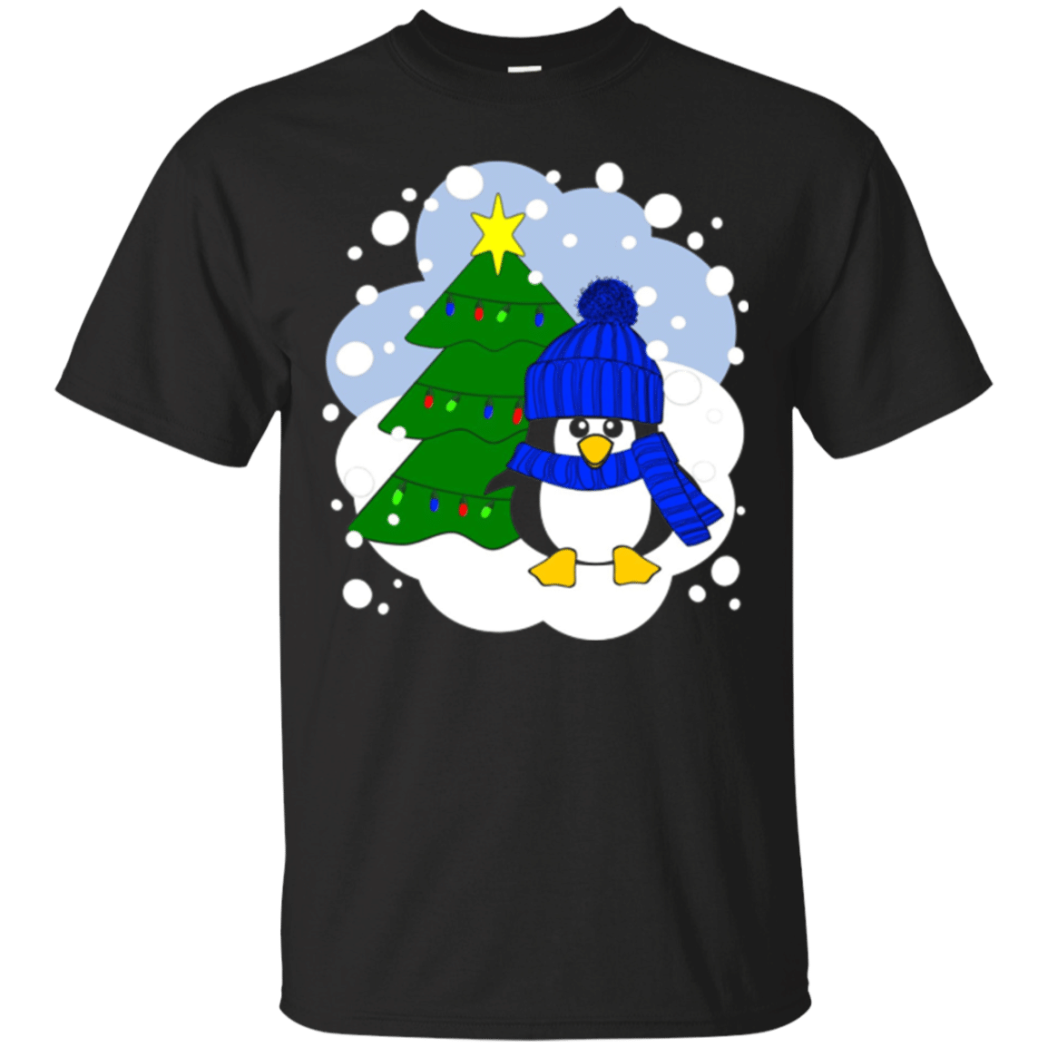 Check out this awesome Cute Baby Penguin and Xmas Tree Snowscene Christmas T Shirt