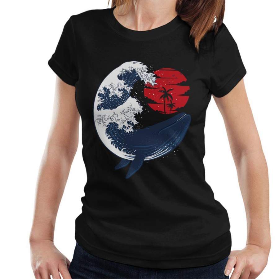 Whale Wave Hokusai Style Women’s T-Shirt