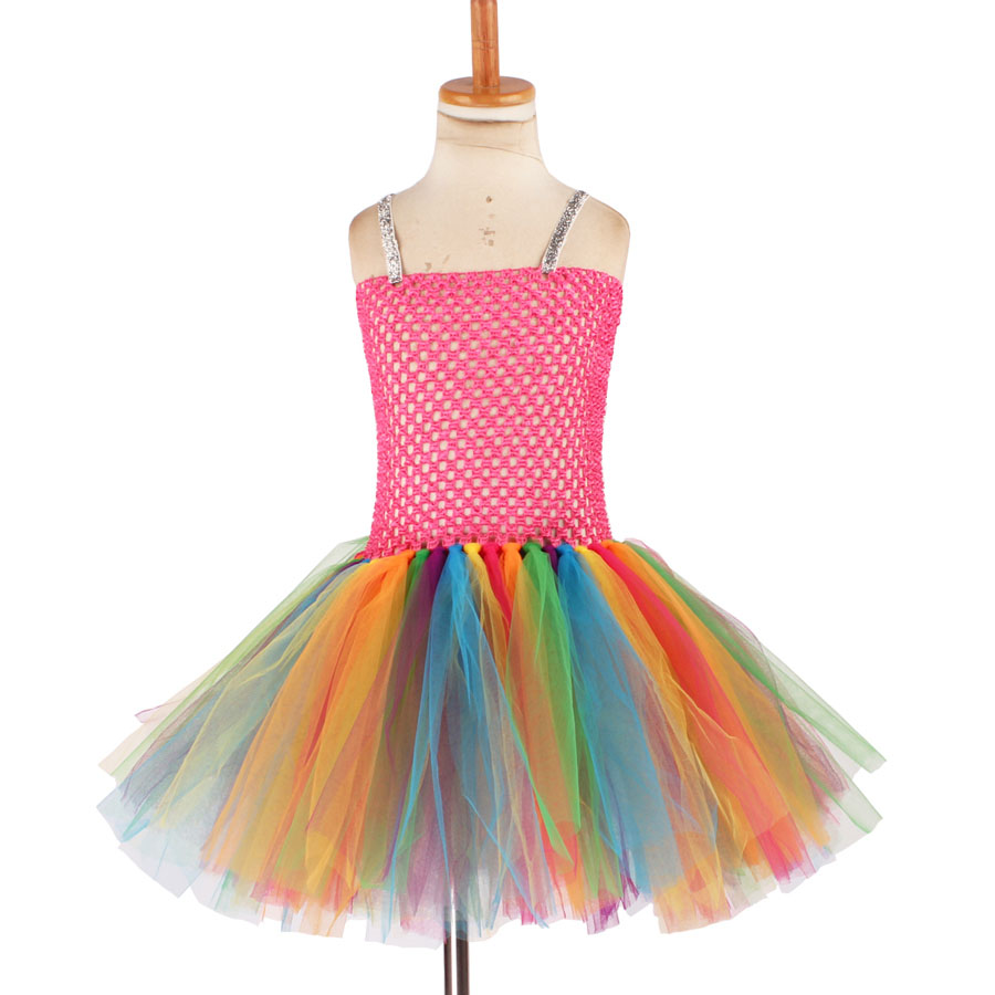 Candy Fairy Costumes Princess Girls Rainbow Tutu Dress Wing Set Kids Pixie Cosplay Halloween Dress Clothing Performing Dresses alx