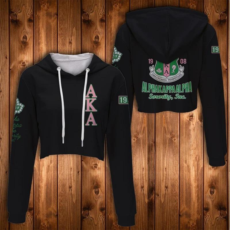 Wonder Print Hoodie – Ivy League Alpha Kappa Alpha Sorority Croptop Hoodie