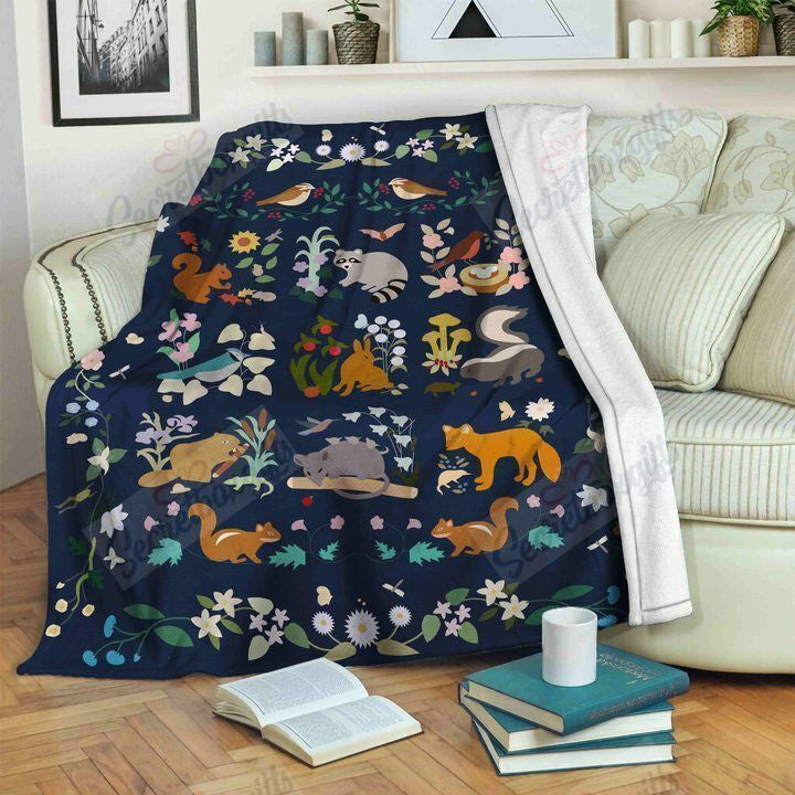 Woddland Animals Am0311437Cl Fleece Blanket