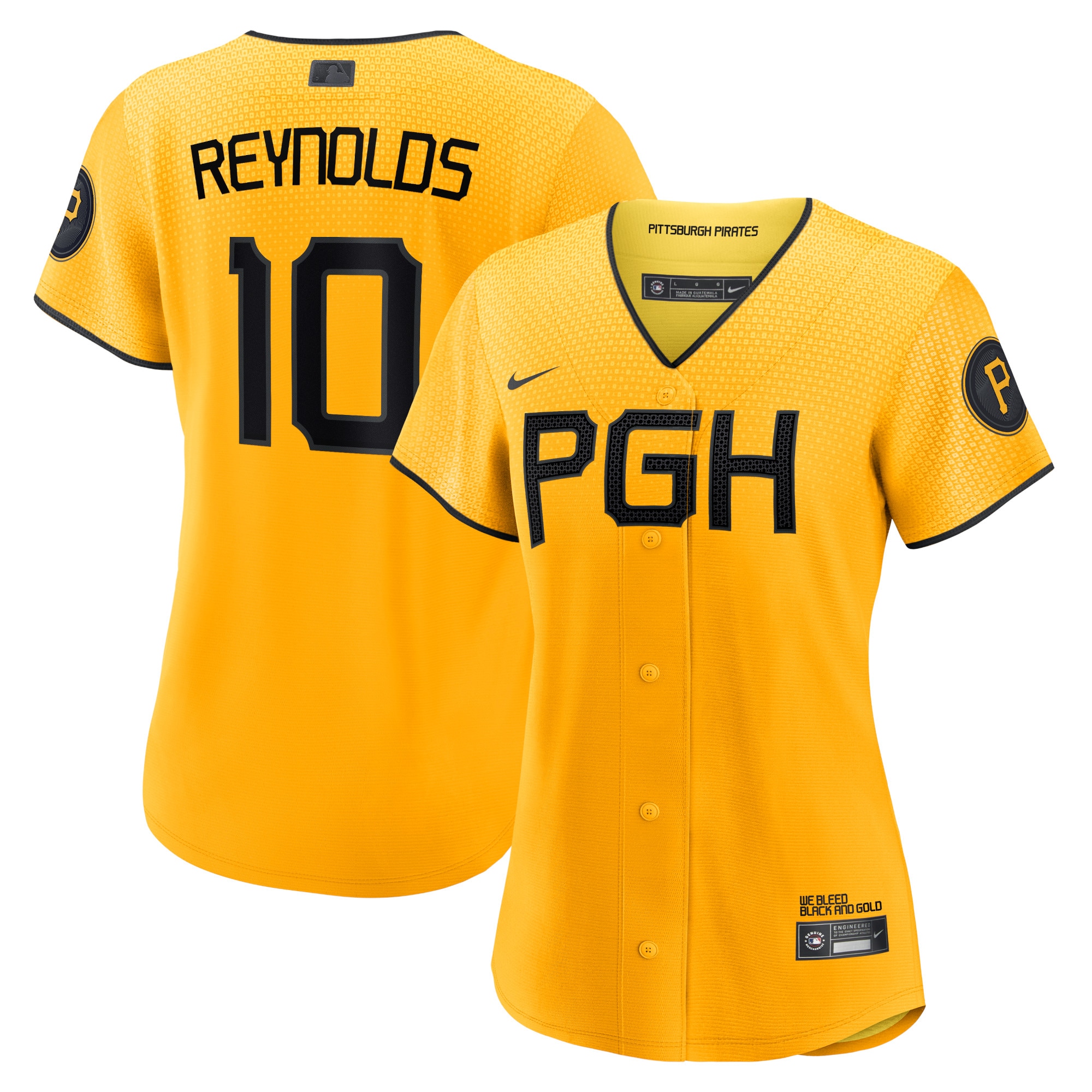 Women’s Pittsburgh Pirates Bryan Reynolds Gold 2023 City Connect Player Jersey