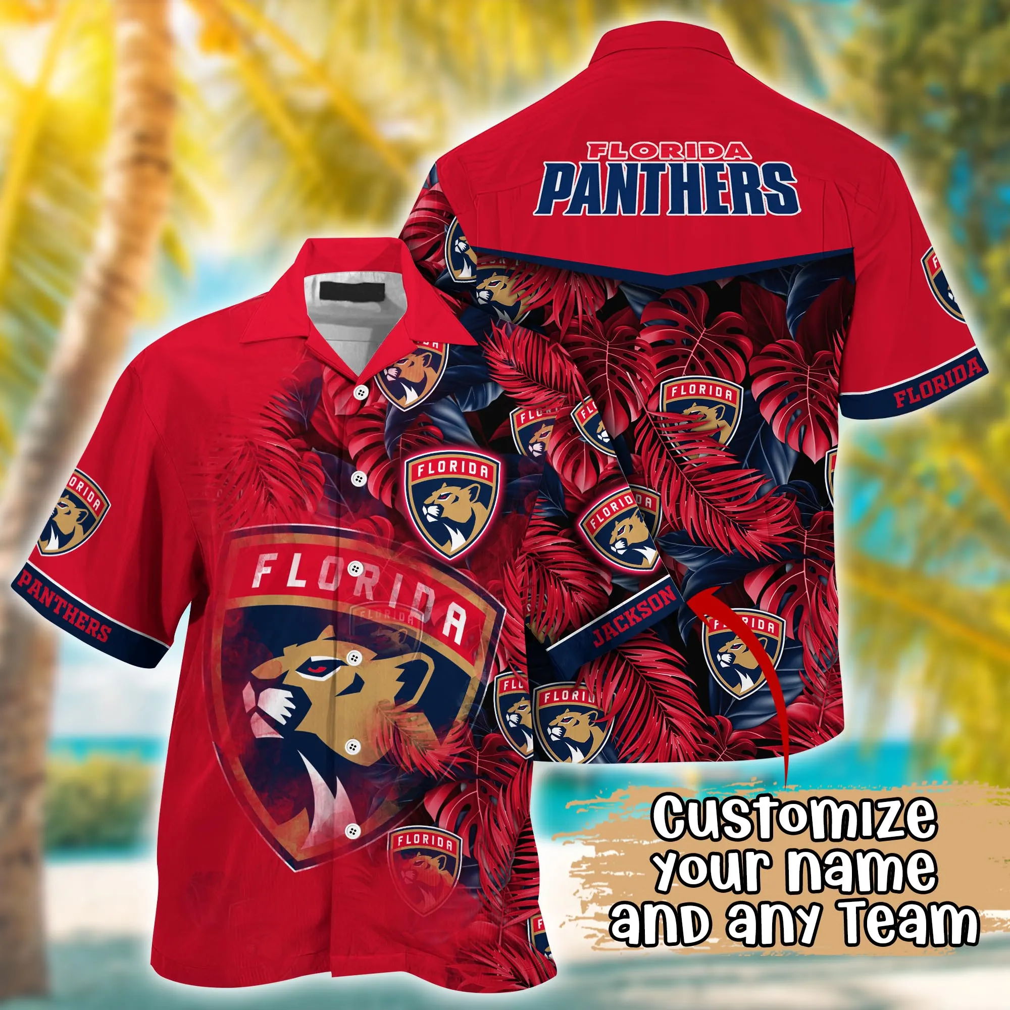 Florida Panthers Nhl Summer Hawaii Shirt And Tshirt Custom Aloha Shirt