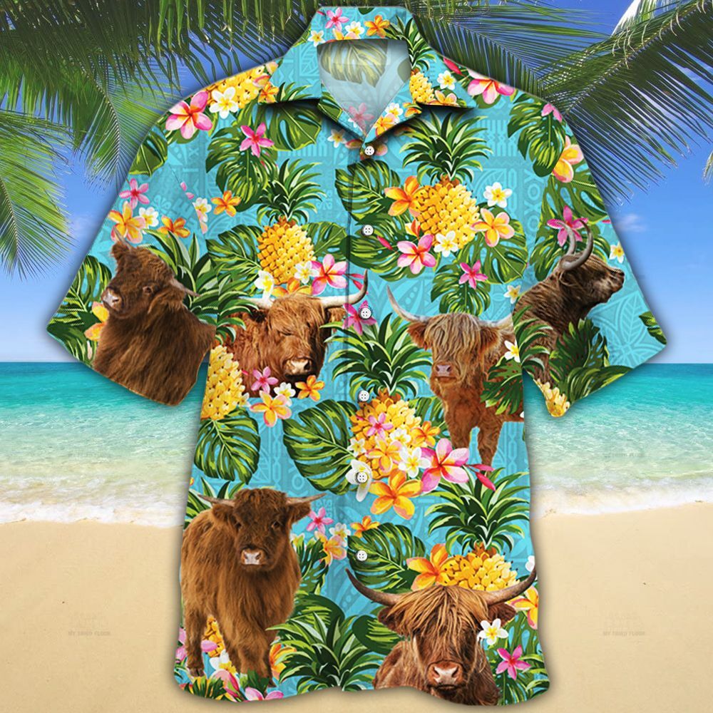 Highland Cattle Lovers Pineapple Hawaii Shirt Ha26832