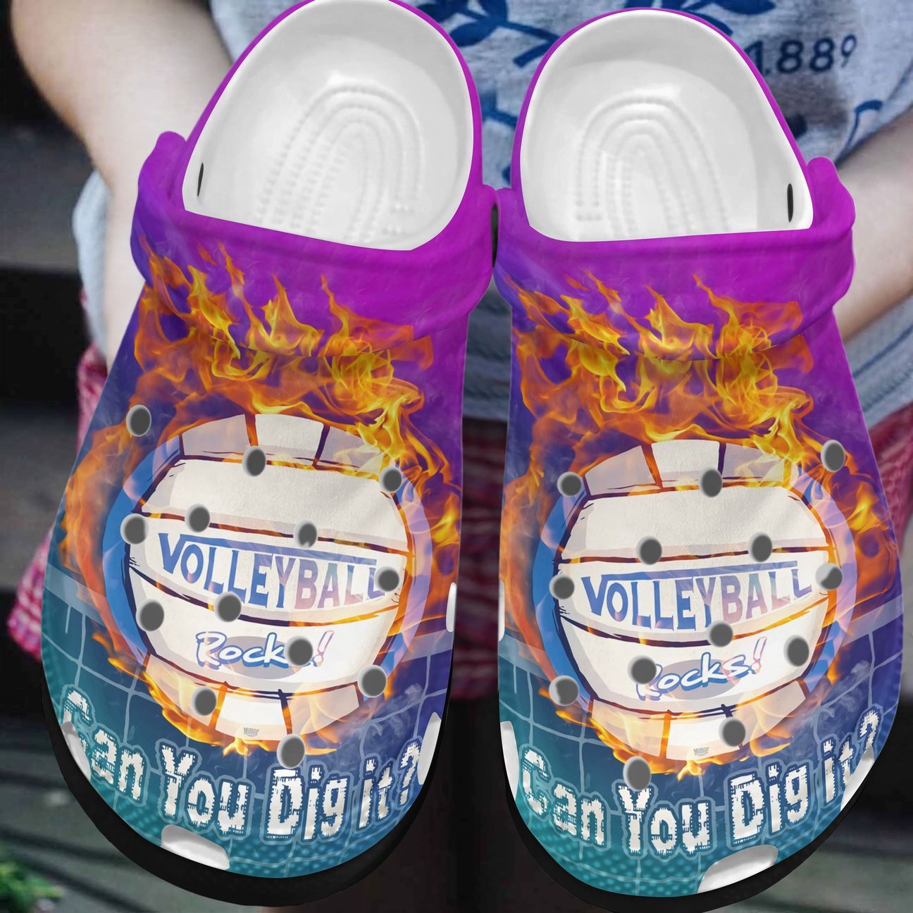 Volleyball Personalized Clog, Custom Name, Text, Color, Number Fashion Style For Women, Men, Kid, Print 3D Can You Dig It