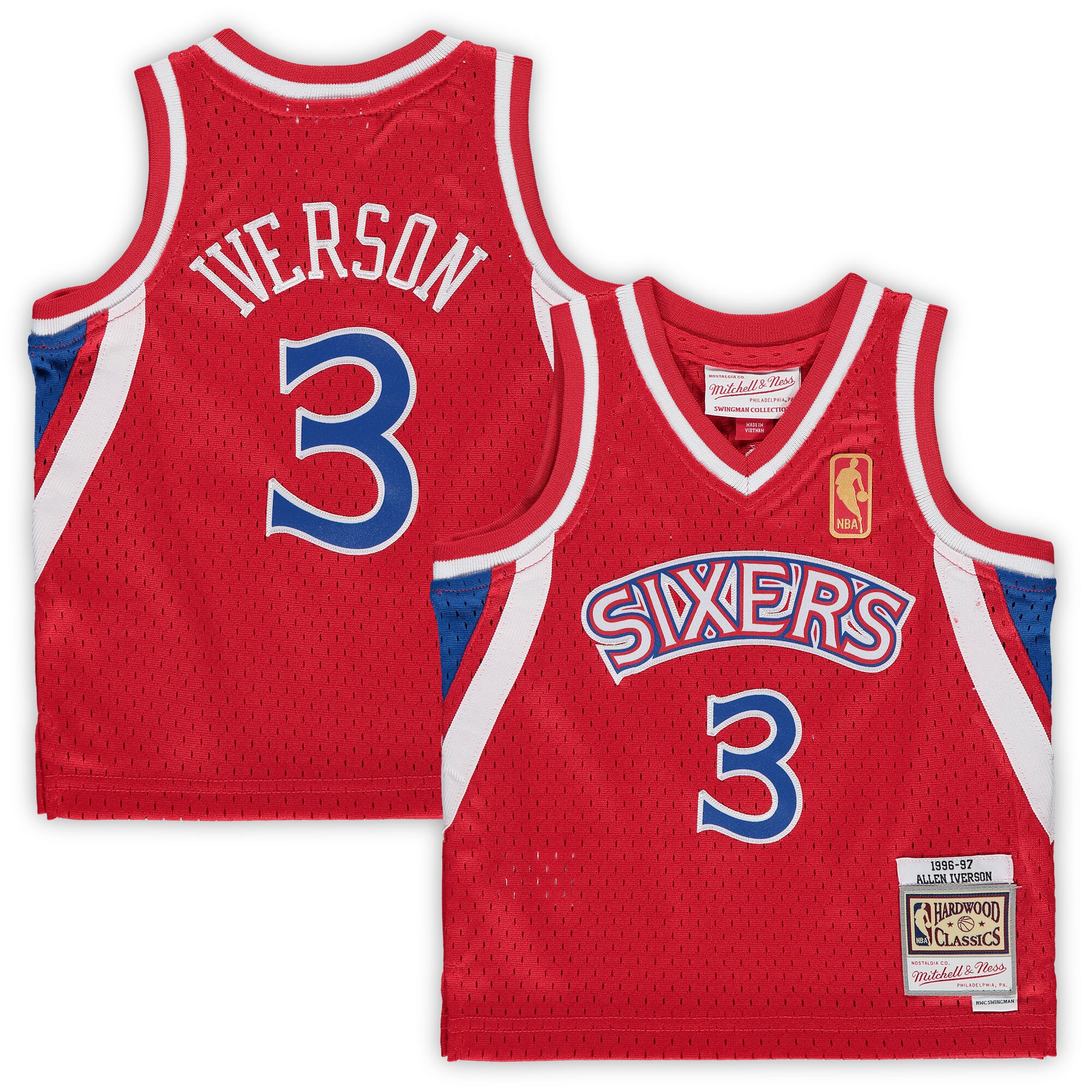 Allen Iverson Philadelphia 76ers Mitchell & Ness Infant 1996/97 Hardwood Classics Retired Player Jersey – Red