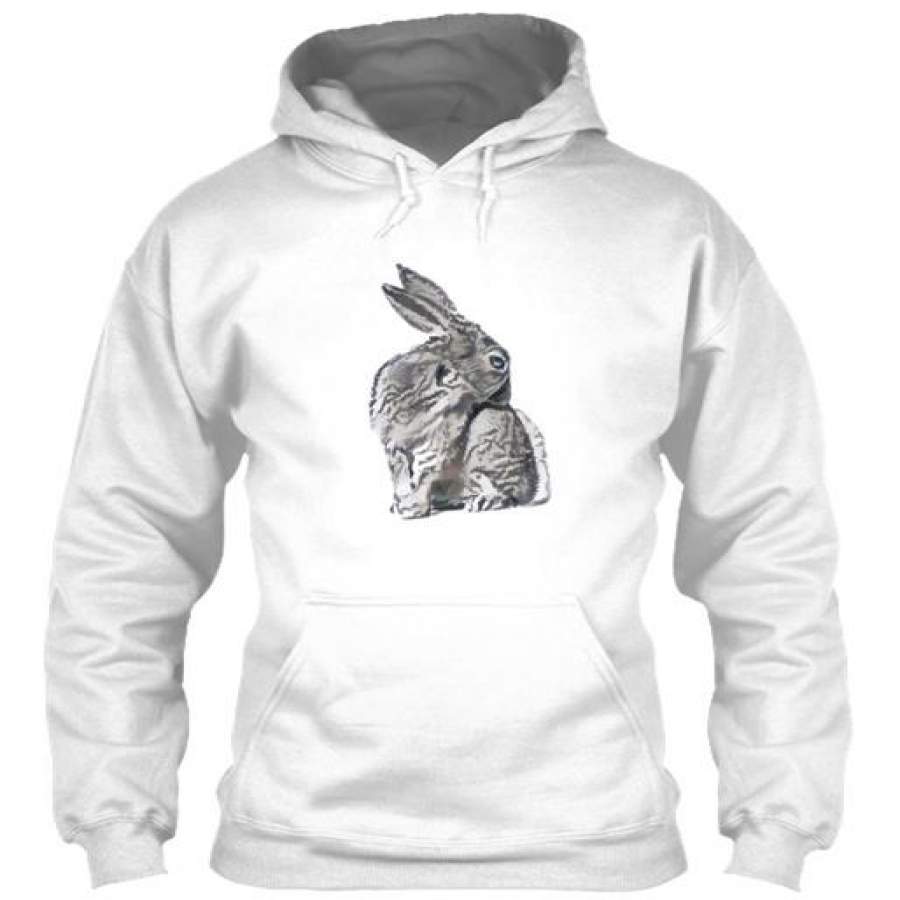 Cute Hand Drawn Rabbit Gildan 8oz Heavy Blend Hoodie