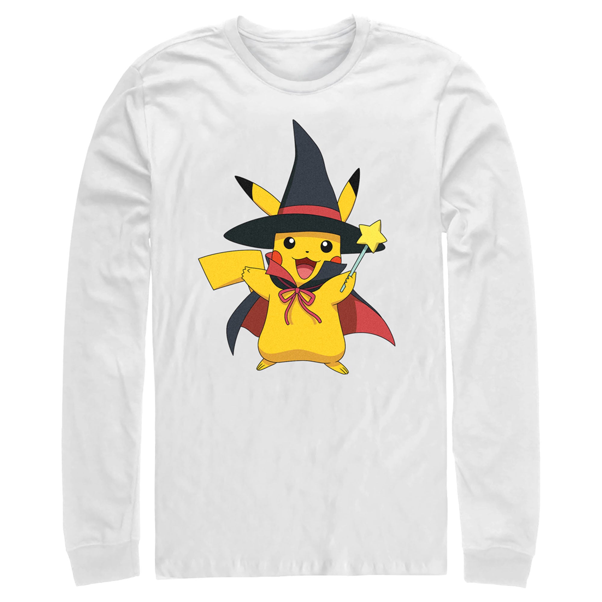 Men’S Pokemon Halloween Pikachu Magic Wand Long Sleeve Shirt