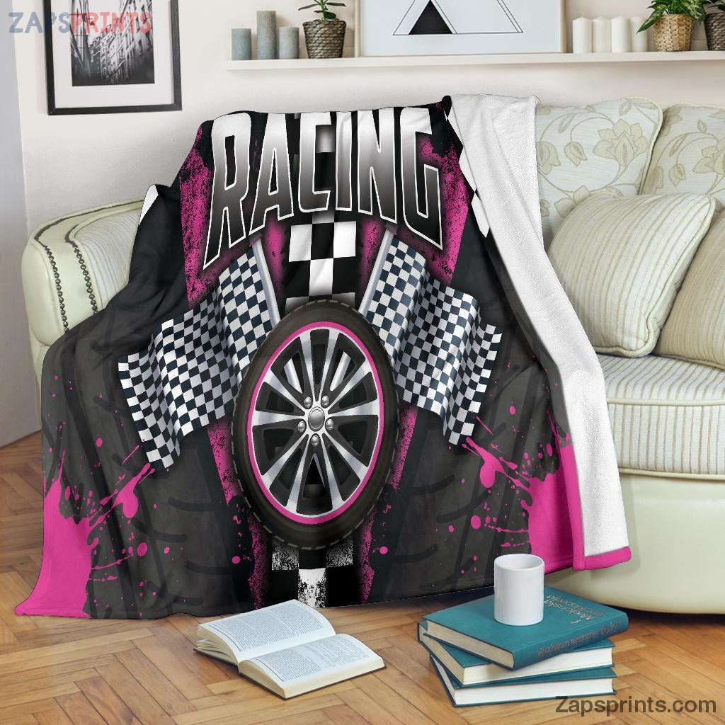 Gift For Racing Lover – Racing Pink Blanket – Gift For Friends