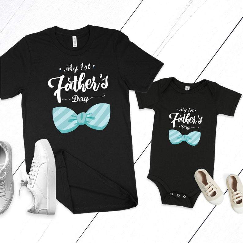 My First Father’s Day Shirt, Father Baby Matching Shirts, Funny Baby Onesies, Father’s Day Gift Baby Onesie