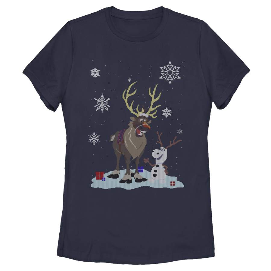 Frozen Women’s Christmas Sweater Friends  T Shirt