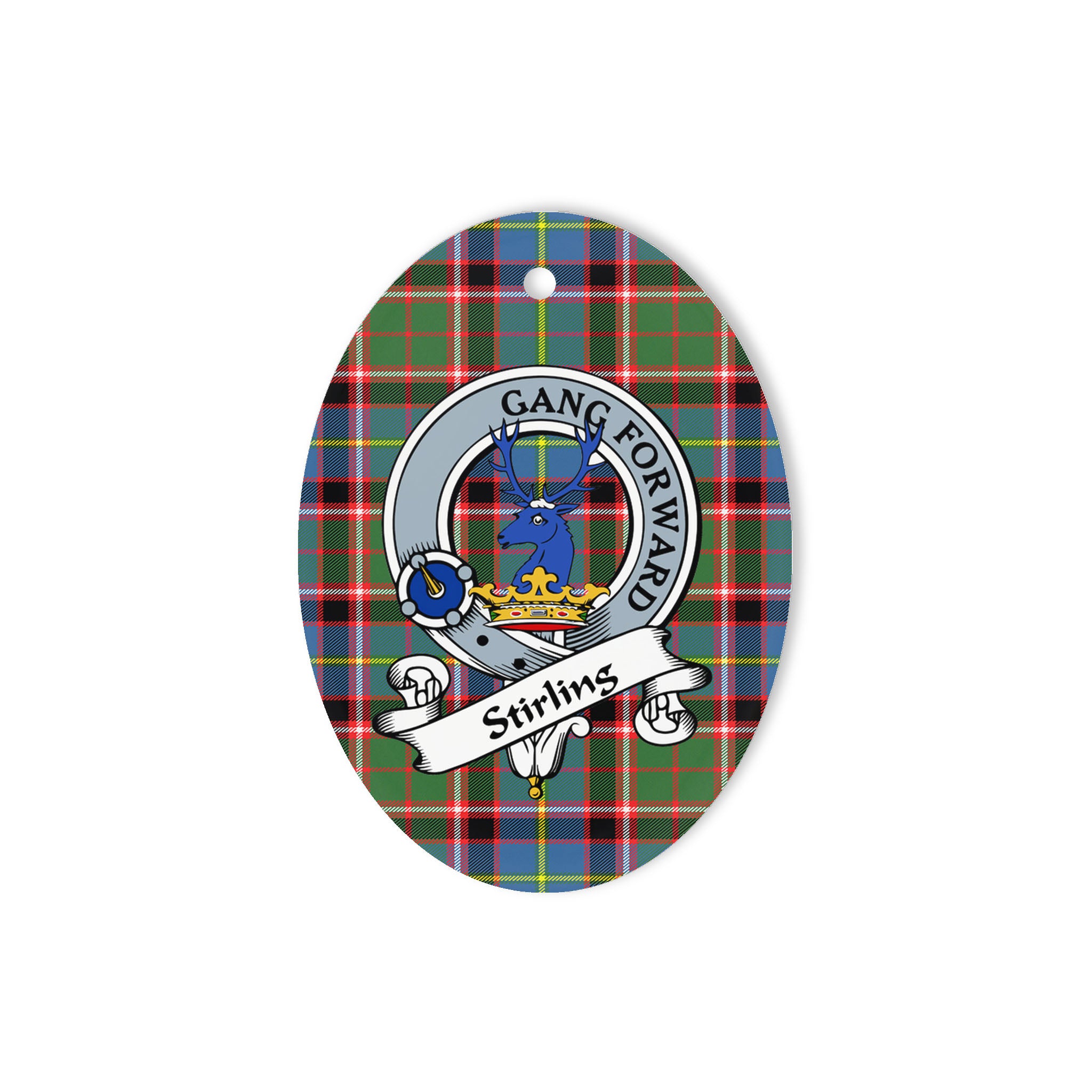 Stirling Of Cadder Scottish Clan Badge Plaid Ornament Gift. Christmas Tree Ornament Stirling Of Cadder Clan Tartan Ornament Great Christmas Ornaments Gift Oval Ornament