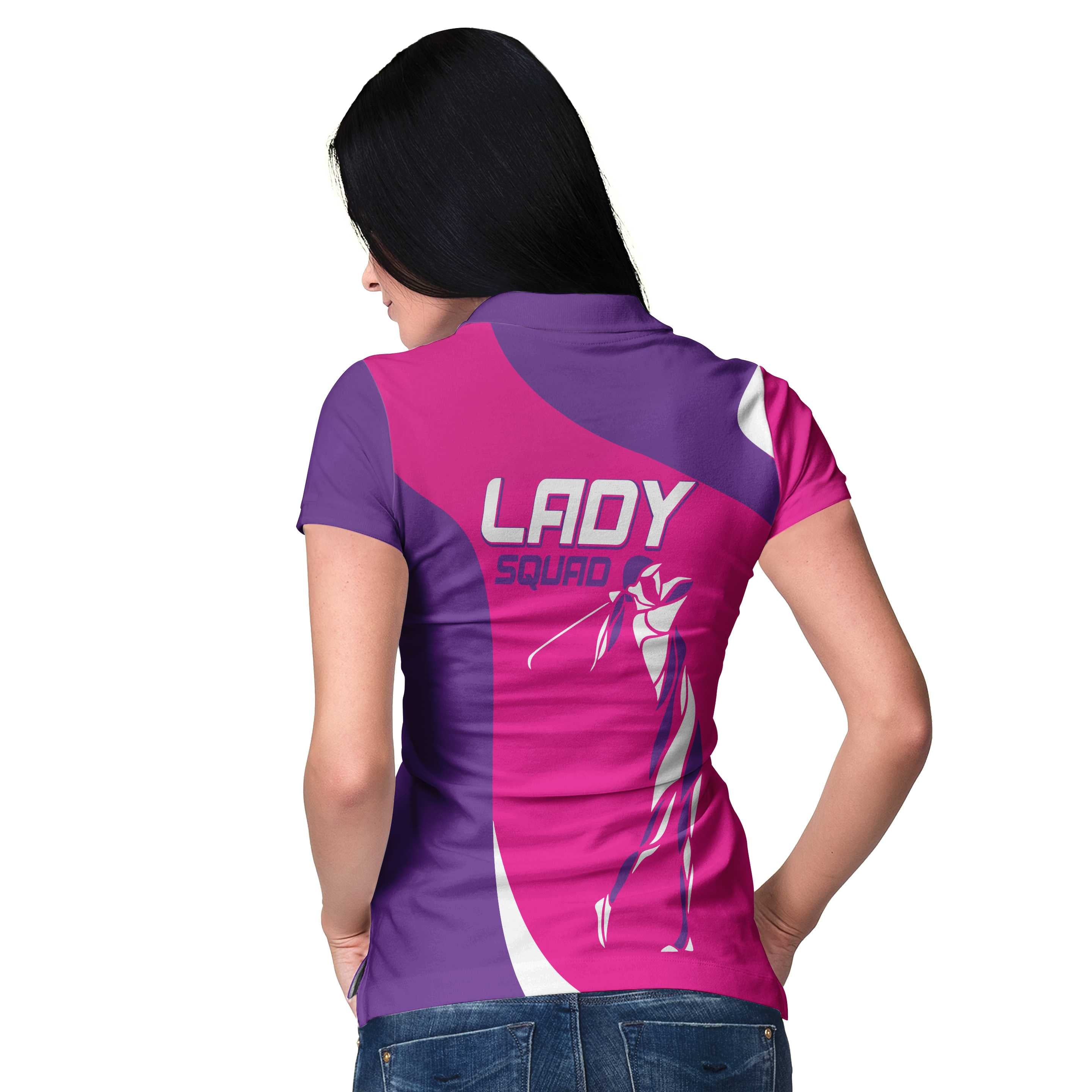 Girl Squad Golf Girl Short Sleeve Women Polo Shirt, Purple And Pink Golf Shirt For Ladies, Unique Female Golf Gift Coolspod