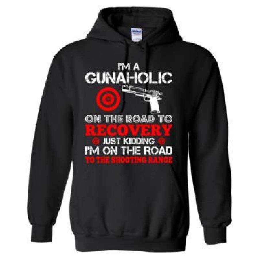 AGR I’M A Gunaholic On The Way To Recovery Just Kidding I’M On The Road To The Shooting Range – Heavy Blend™ Hooded Sweatshirt