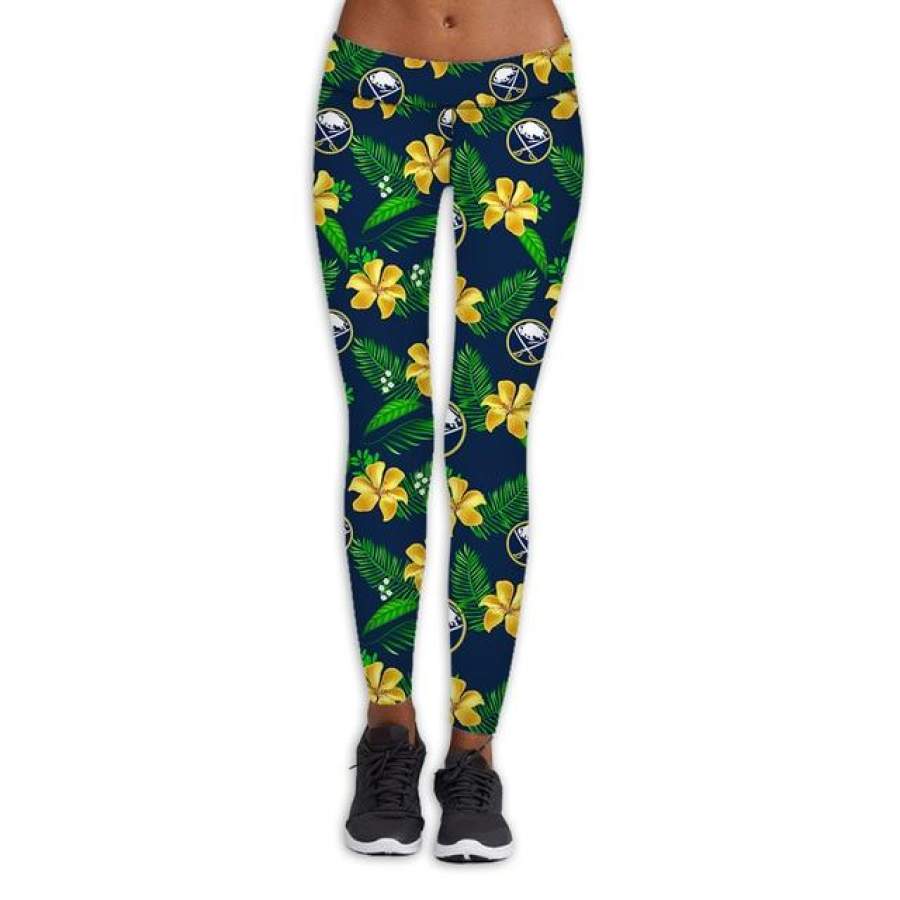 Buffalo Sabres Flower Print Leggings