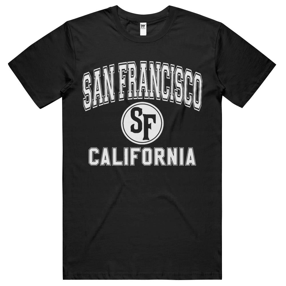 San Francisco Sf Varsity Style Pink With White Print T Shirts