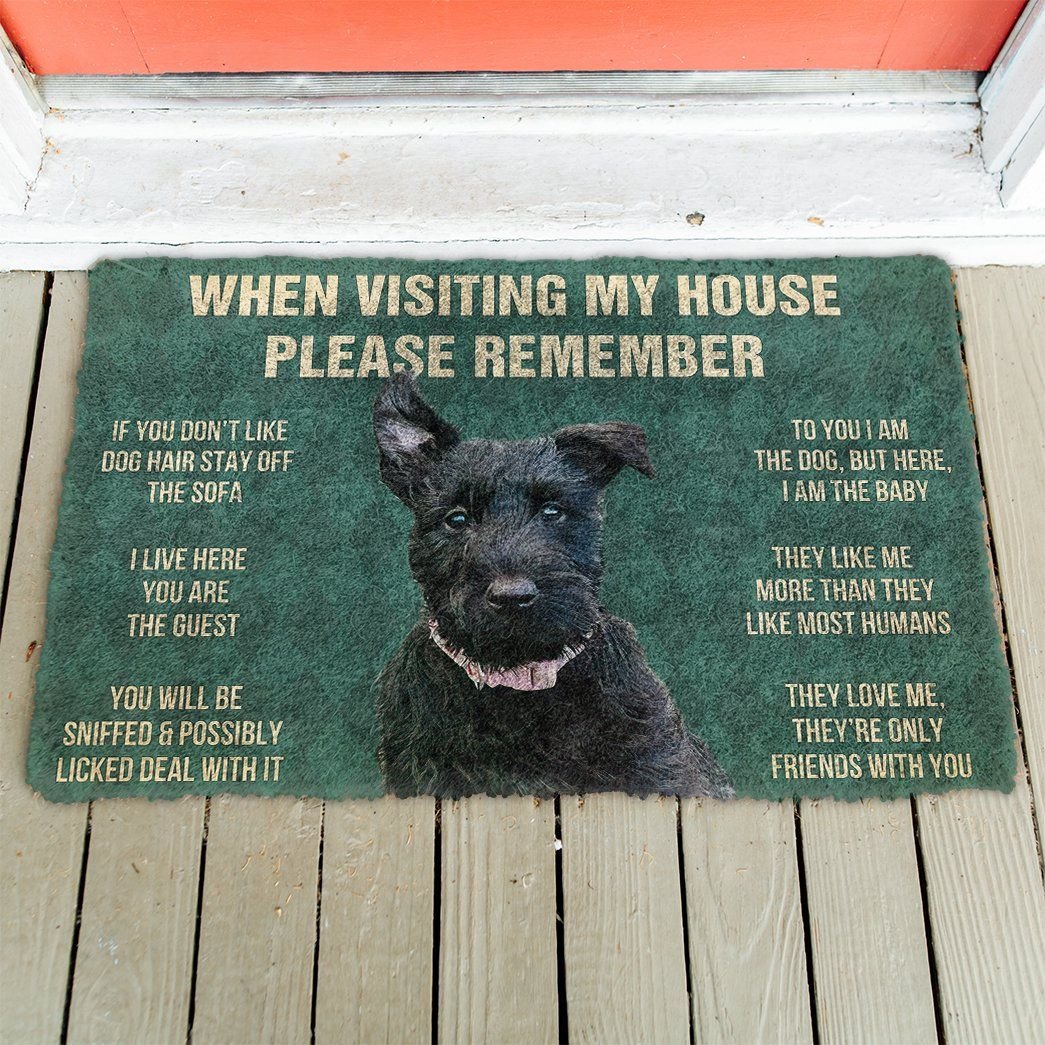 3D Please Remember Scottish Terrier Dogs House Rules Doormat