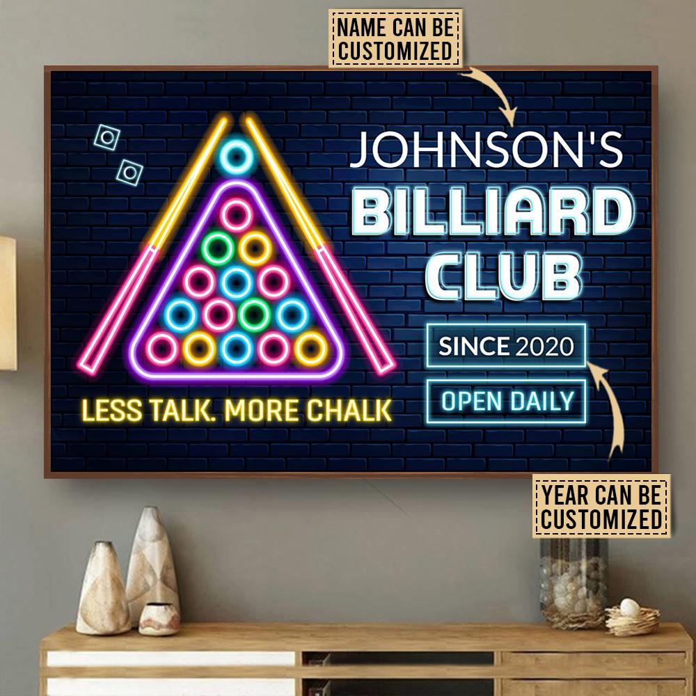 Aeticon Gifts Personalized Billiard Club Neo Open Daily Canvas Mom Dad Gift Home Decor