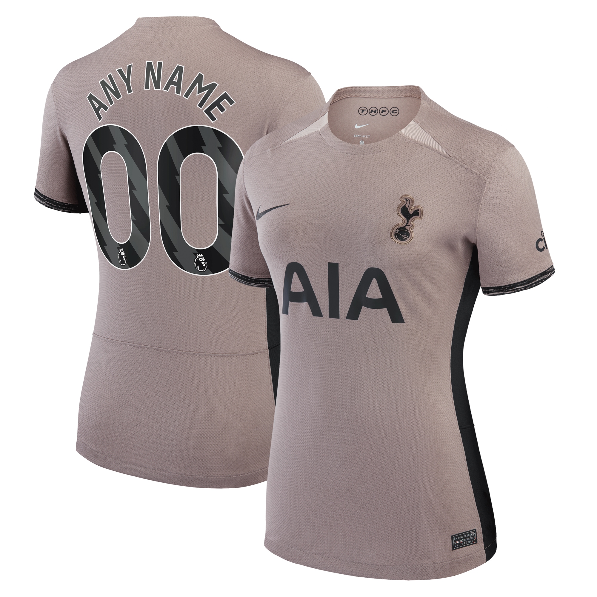 Tottenham Hotspur Women's 2023/24 Third Stadium Replica Custom Jersey  Tan