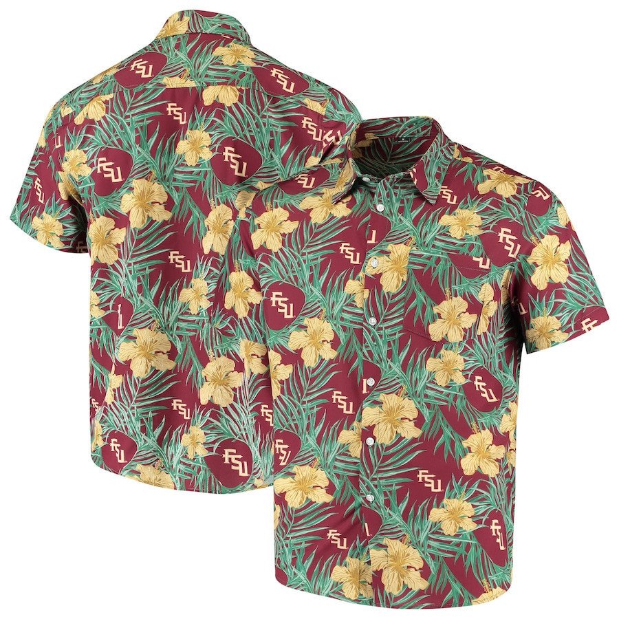 Florida State Seminoles Gold Floral Hawaii Shirt Ha81255