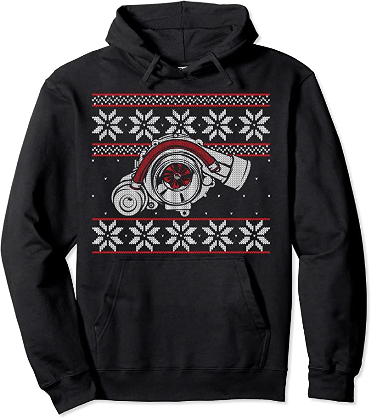 Turbo Car Mechanic Matching Ugly Christmas Racing Drifting Pullover Hoodie