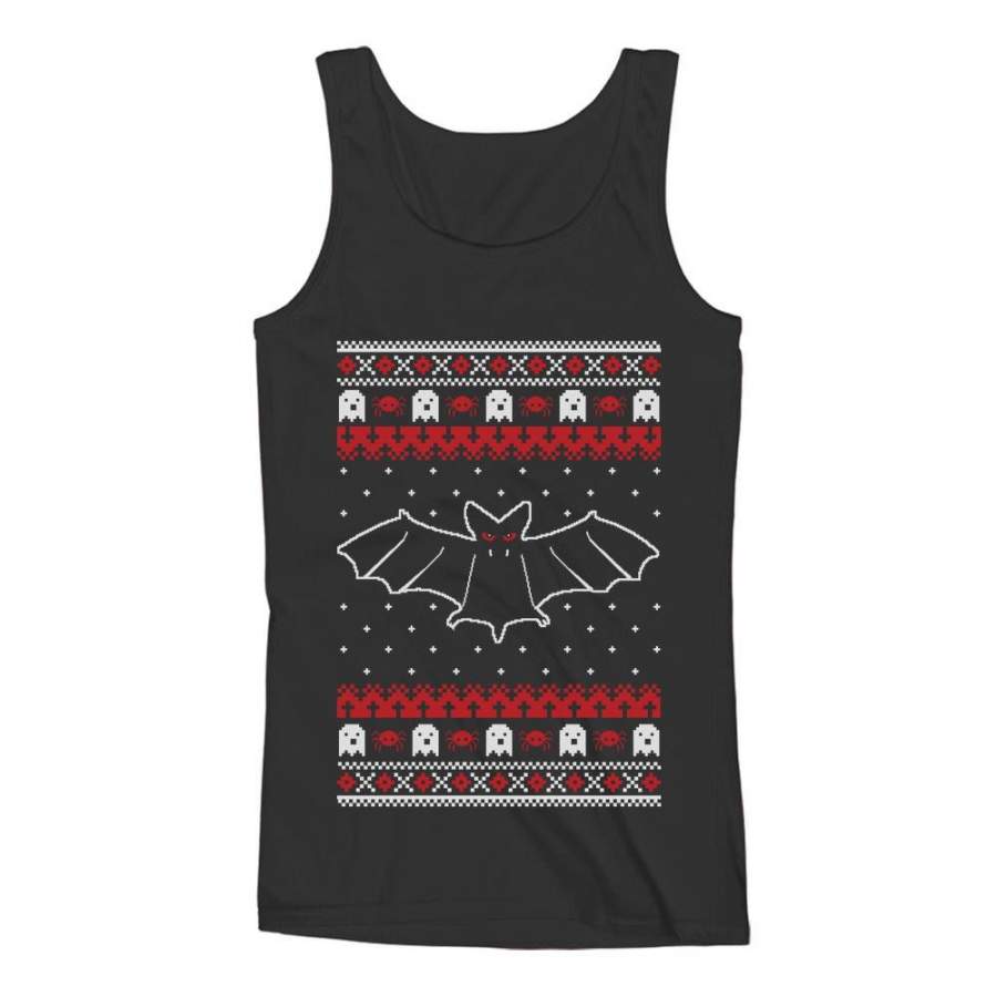 Bats Ugly Christmas Sweater Women Tank Top