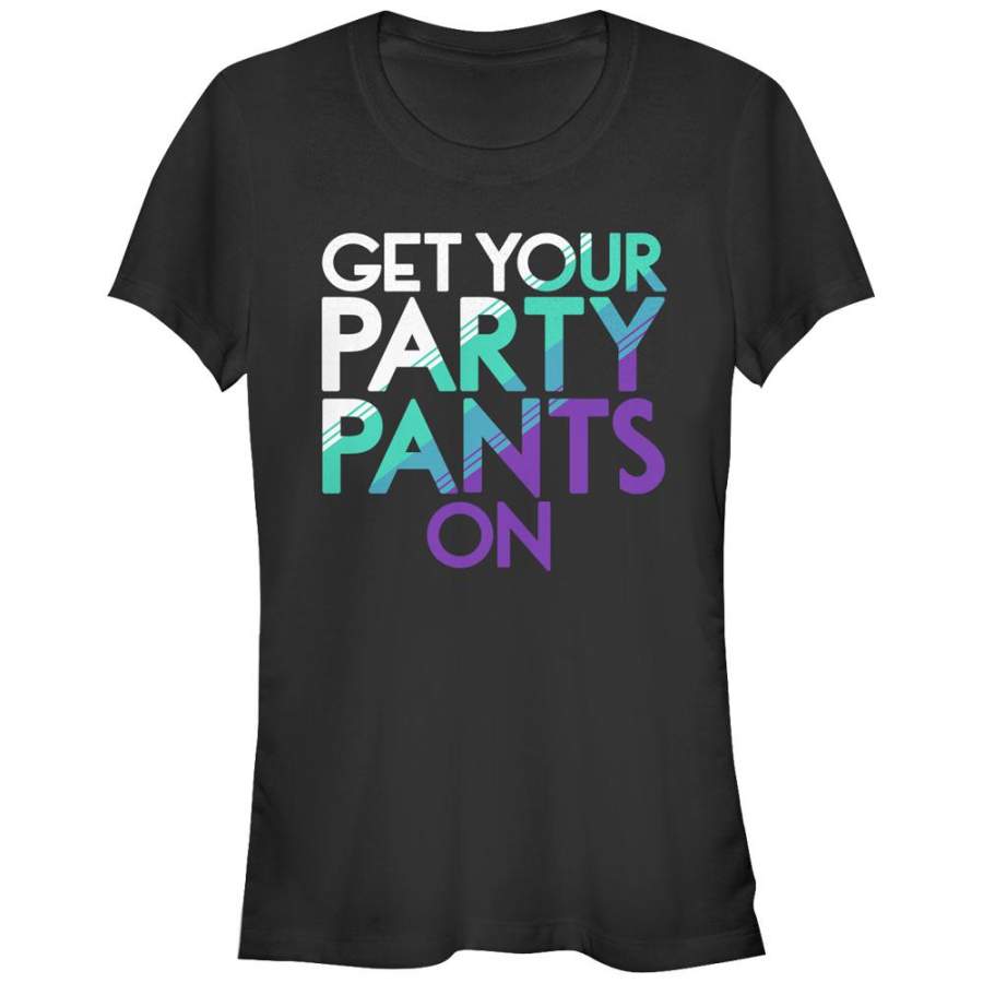 CHIN UP Junior’s Get Your Party Pants On  T Shirt Black