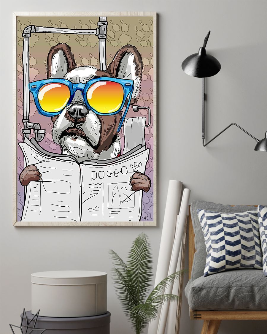 French Bulldog Bathroom Vertical Canvas Wall Art, Poster And Canvas ...