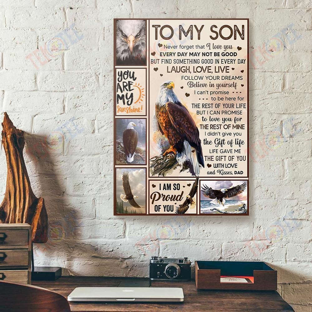 Canvas Prints To My Son Never Forget That I Love You Dad Eagle Vertical Canvas Wall Art Elegant Wall Art Home Decoration