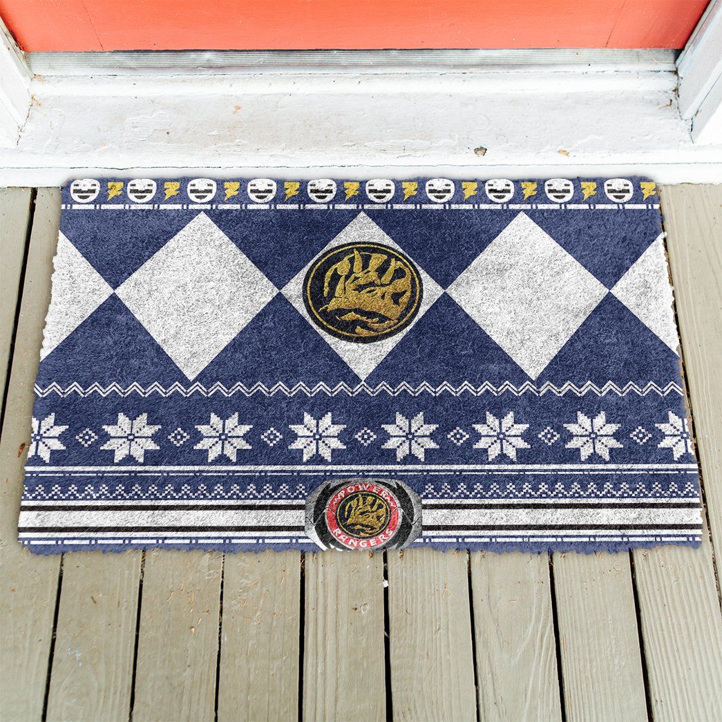 3D Power Ranger Ugly Blue Doormat