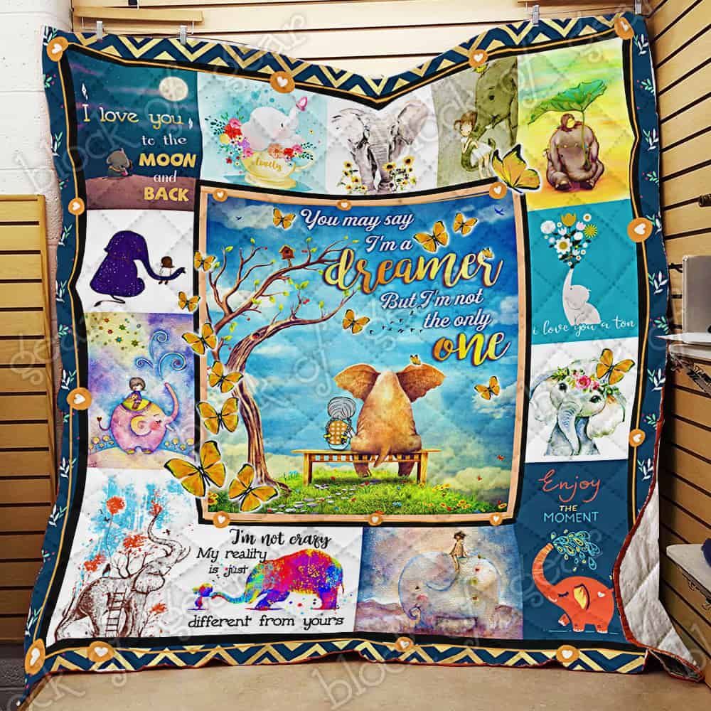 Elephant With The Back  I’M Not Crazy  Quilt Blanket