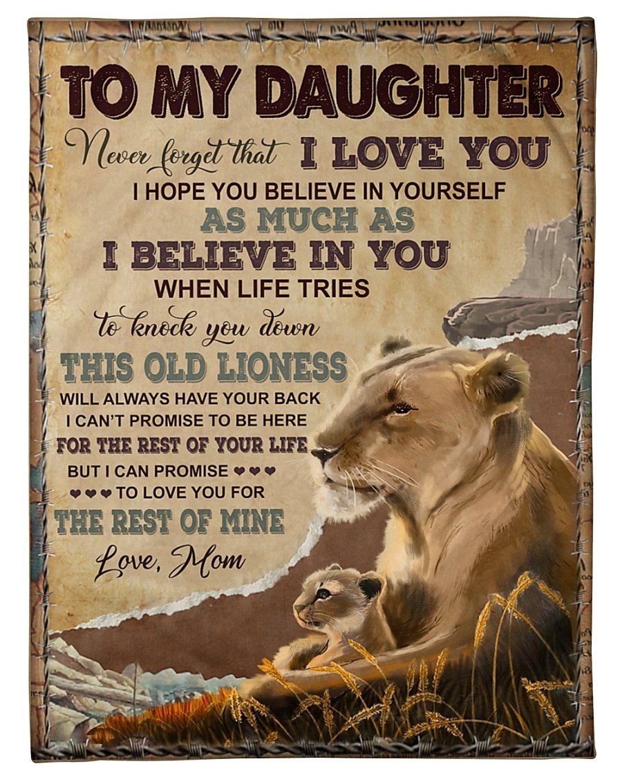 When Life Tries To Knock You Down Wild Lion Mom Gift For Daughter Fleece Blanket