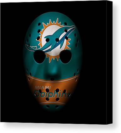 Miami Dolphins War Mask 3 Joe Hamilton Canvas Print