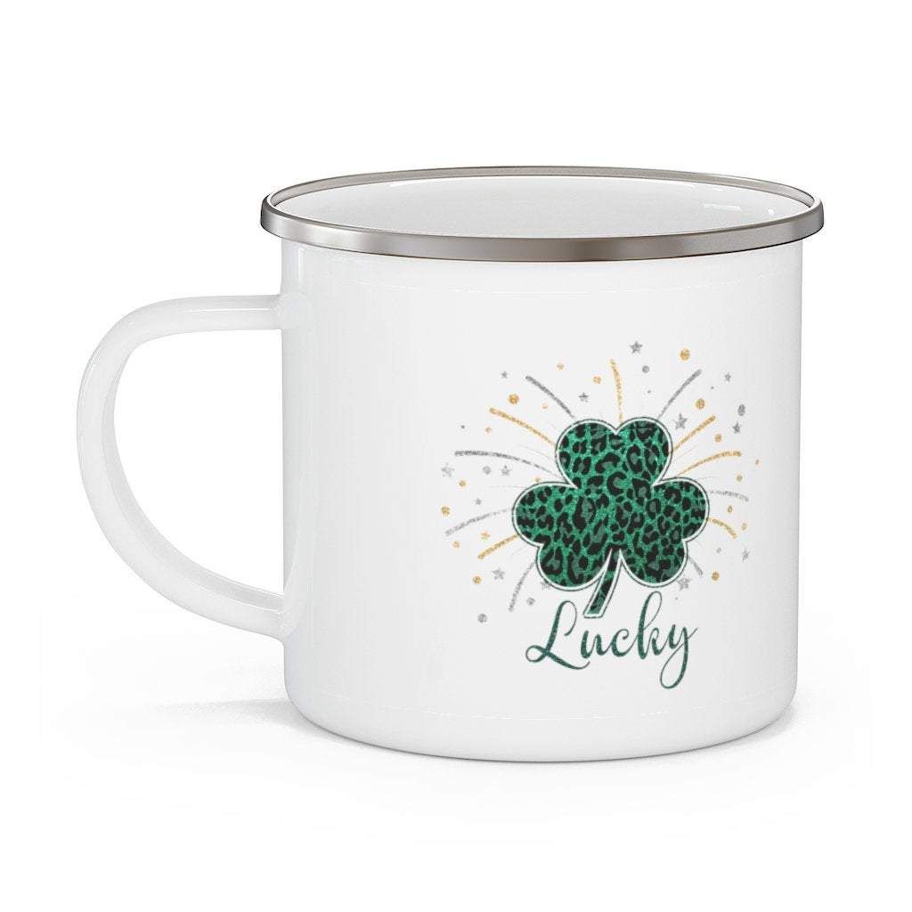 Green Leopard Skin Shamrock St Patrick’s Day Printed Mug